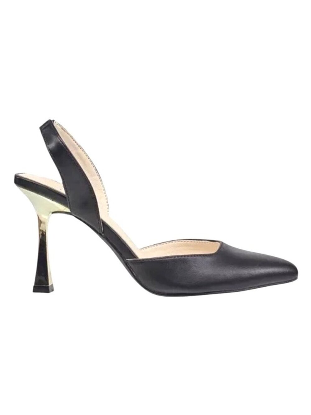 Halston Gala Black Slingback Pumps Size 8.5 NWOB